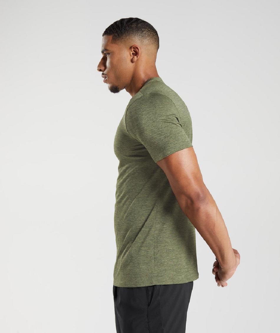 T Shirts Gymshark Arrival Marl Hombre Verde Oliva Verde Oliva | CO 3265FDN